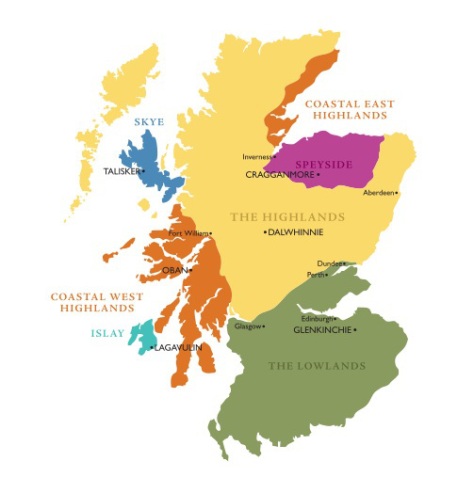 Whisky map of Scotland 