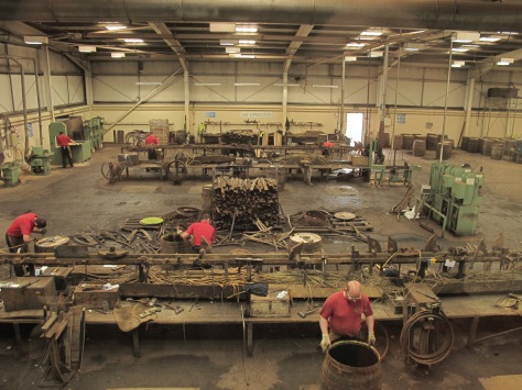 Putting together casks made of american oak at Speyside Cooperage- Image courtesy Jayant Rohatgi